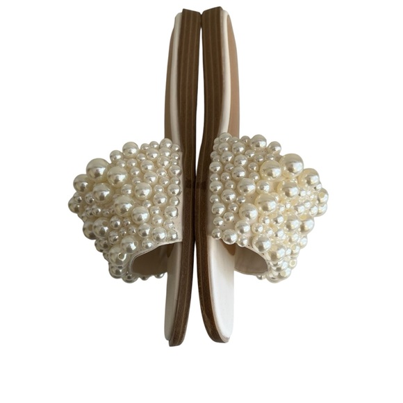 A New Day White Pearl Embellished "Nyla" Slide Sandals 6.5 - Picture 4 of 8